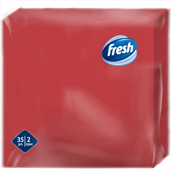 FRESH PAPIRNA SALVETA CRVENA 2 SLOJA 33X33CM 35KOM