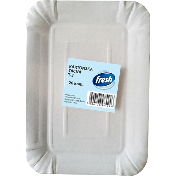 FRESH PAPIRNI TANJIR ŠTAMPANI T-3 20KOM