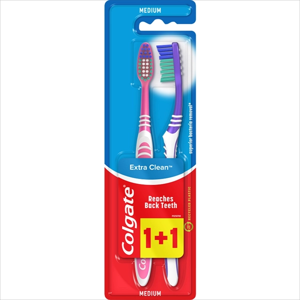 COLGATE ČETKICA ZA ZUBE EXTRA CLEAN MEDIUM 1+1KOM