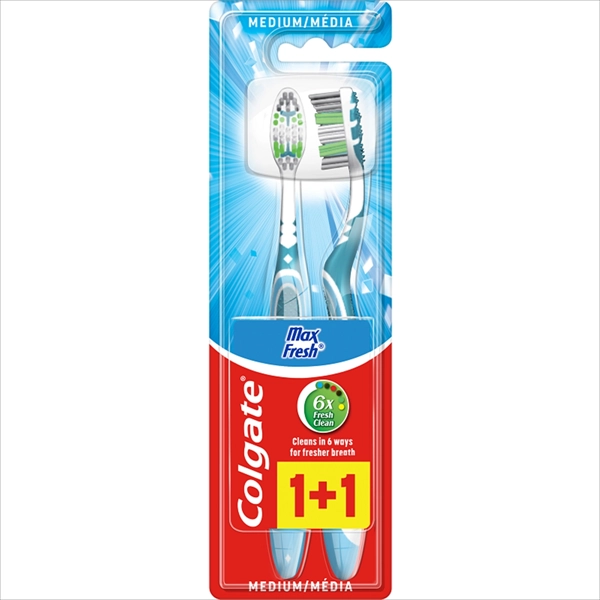 COLGATE ČETKICA ZA ZUBE MAX FRESH MEDIUM 1+1KOM