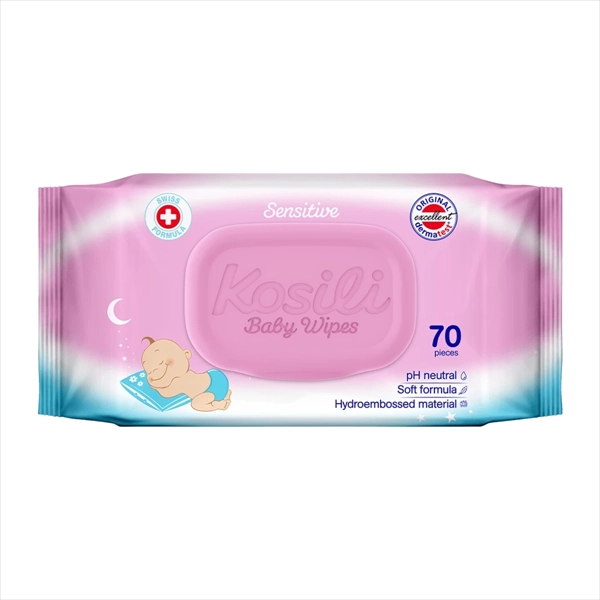 KOSILI VLAŽNE MARAMICE ZA BEBE ULTRA SENSITIVE ROZE SA POKLOPCEM 70KOM