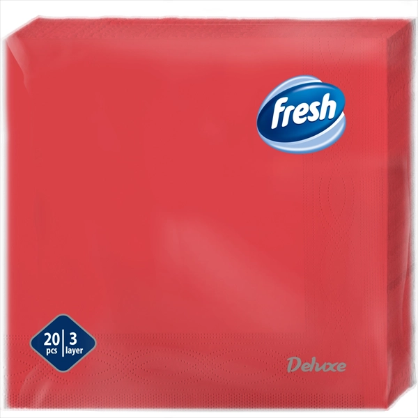FRESH PAPIRNA SALVETA DELUXE CRVENA 3 SLOJA 33X33CM 20KOM