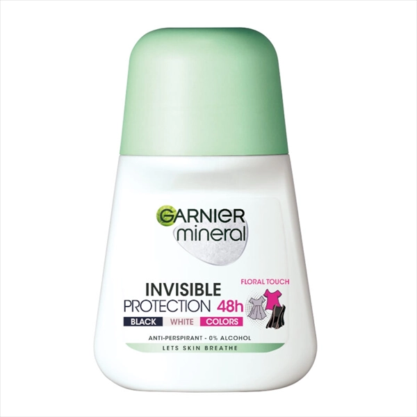 GARNIER MINERAL DEO ROLL-ON INVISIBLE PROTECT. FLORAL TOUCH WOMEN 50ML