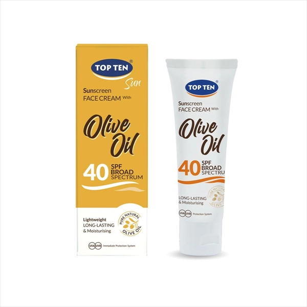 TOP TEN SUN KREMA ZA LICE ZA ZAŠT. OD SUNCA MASLINOVO ULJE SPF40 50ML