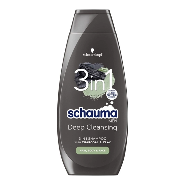 SCHAUMA MEN ŠAMPON ZA KOSU CHARCOAL&CLAY 3U1 400ML