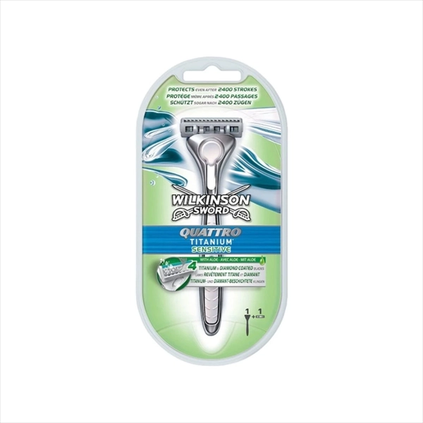 WILKINSON BRIJAČ QUATTRO TITANIUM SENSITIVE DRŠKA + 2 DOPUNE