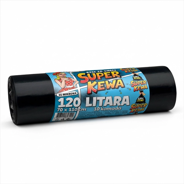SUPER KEWA KESE ZA SMEĆE 120L 10KOM