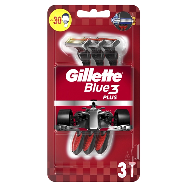 GILLETTE JEDNOKRATNI BRIJAČ BLUE 3 PLUS NITRO RED 3KOM