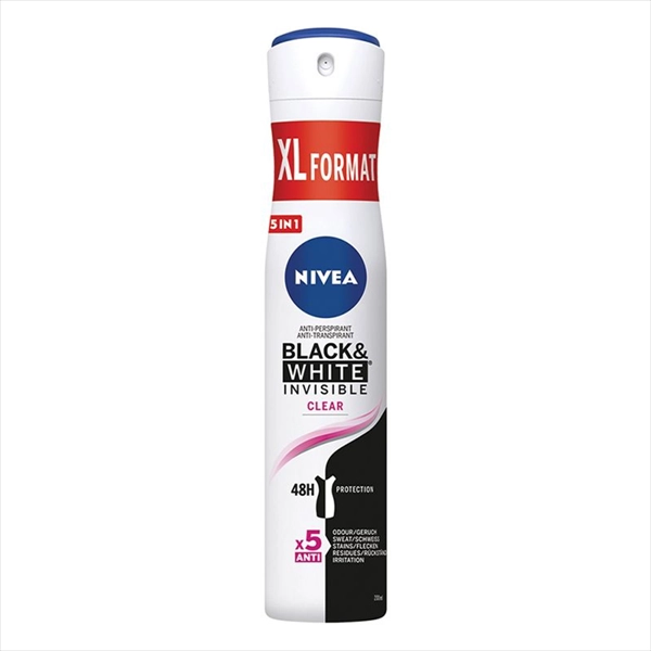 NIVEA DEO SPREJ BLACK&WHITE INVISIBLE CLEAR WOMEN 200ML