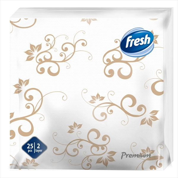 FRESH PAPIRNA SALVETA PREMIUM BELO-ZLATNA 2 SLOJA 38X38CM 25KOM