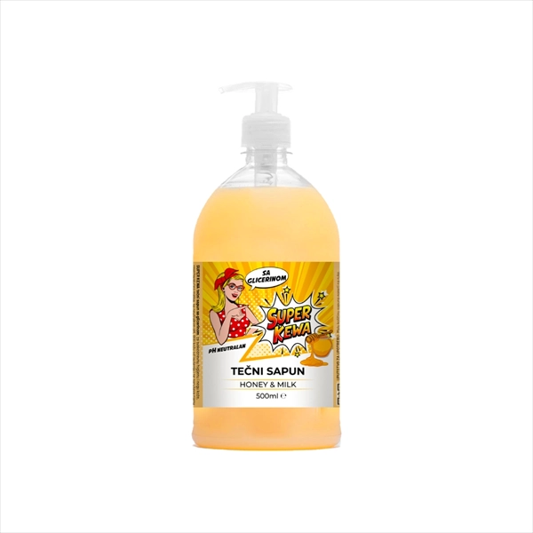 SUPER KEWA TEČNI SAPUN HONEY&MILK 500ML