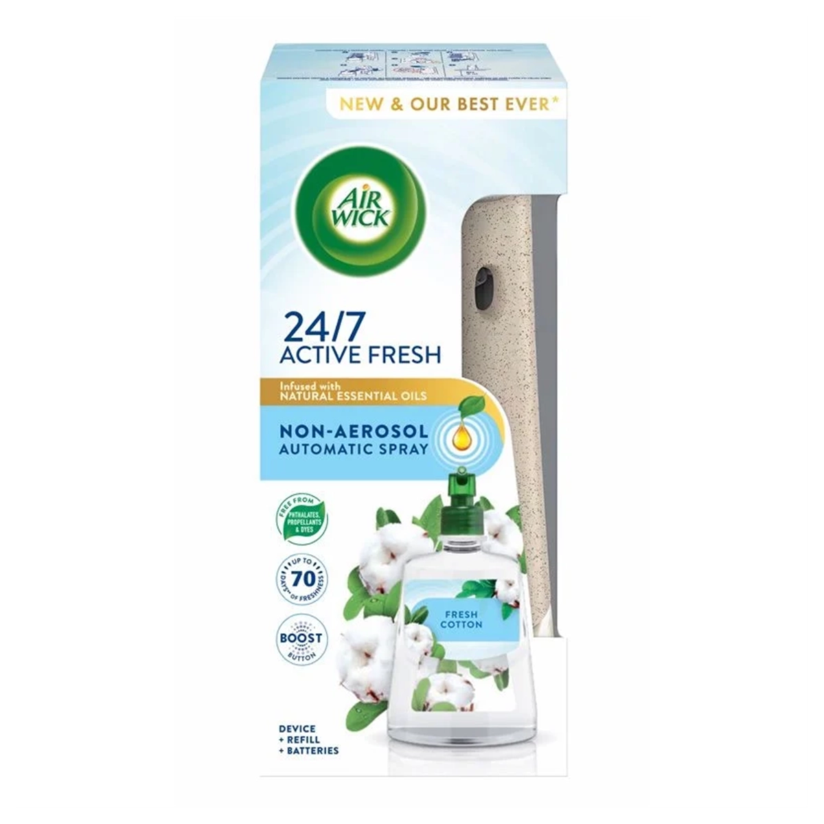 AIRWICK AF AUT. SPREJ KOMPLET OSV. PROST. COTTON 228ML