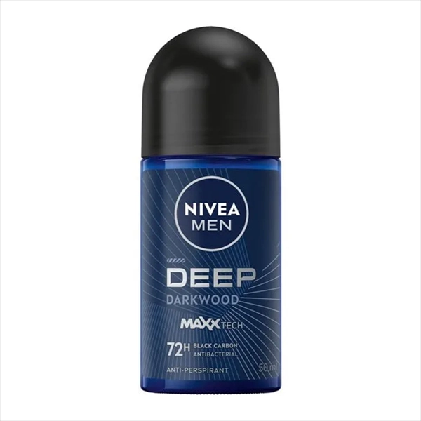 NIVEA MEN DEO ROLL-ON DEEP BLACK CARBON DARKWOOD 50ML