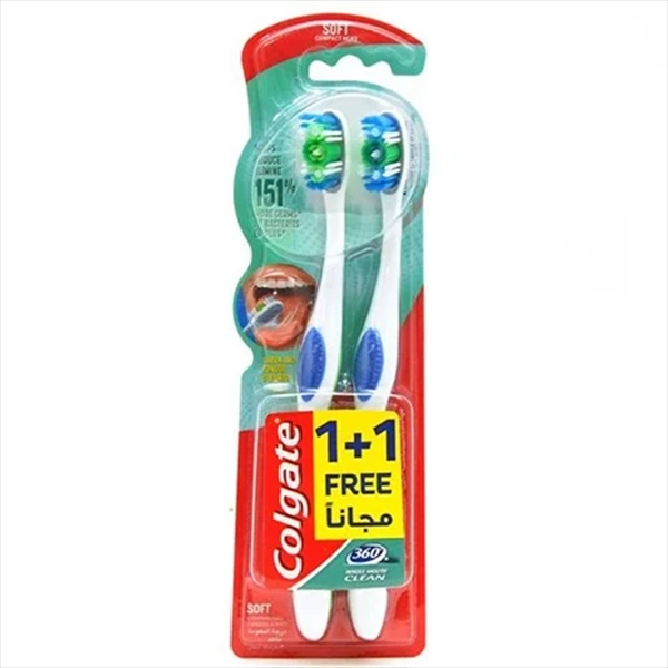 COLGATE ČETKICA ZA ZUBE 360 WHOLE MOUTH CLEAN SOFT 1+1KOM